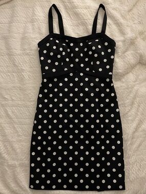 J. Crew Black and White Polka Dot Mini Sheath Dress